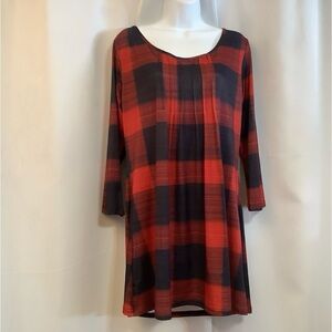 Lily by Firmiana Tunic Women’s Size XL Buffalo Plaid Loose Fit